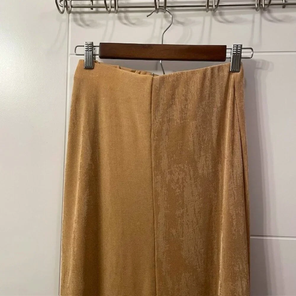 NWT Significant Other Ivy Mini Skirt Midi Overlay Sand Gold Tan US Size 6